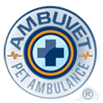 logo AmbuVet Pet Ambulance transparent background with medical cross and electric signals for health